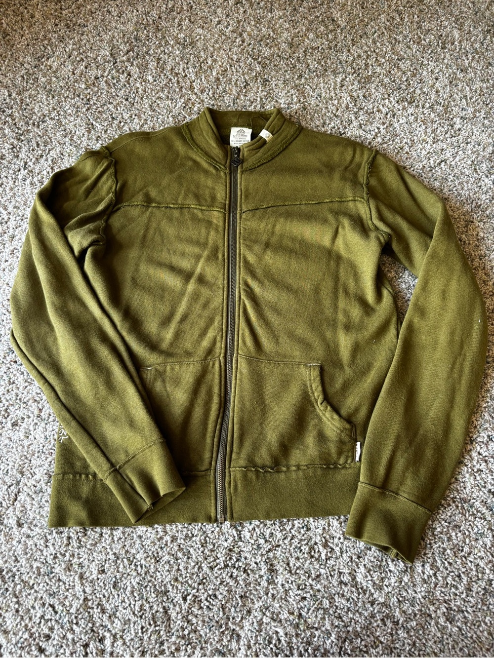 Satori divine movement Olive Green Full-Zip Women's sweatshirt bamboo cotton